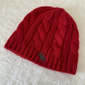 abercrombie kids Red Knit Beanie Hat